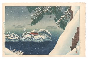 Okuyama Gihachiro / Snow at Godaido Hall, Matsushima