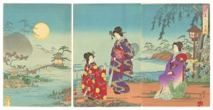 東風俗 美人の月見　／　延一