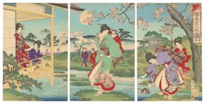 江戸風俗 朧春花之夜桜　／　周延