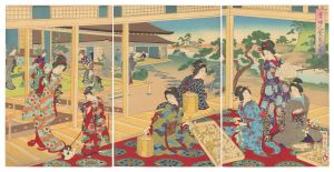 貴婦人養蚕之図　／　周延
