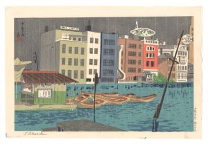 大阪名所　中島の雨　／　徳力富吉郎