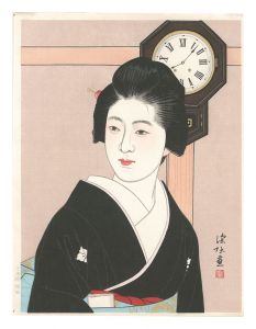 時計と美人（Ⅱ）　／　伊東深水