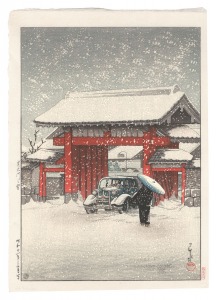 One Hundred Views of New Tokyo / Snow at the Great Gate fo Shiba / Kawase Hasui