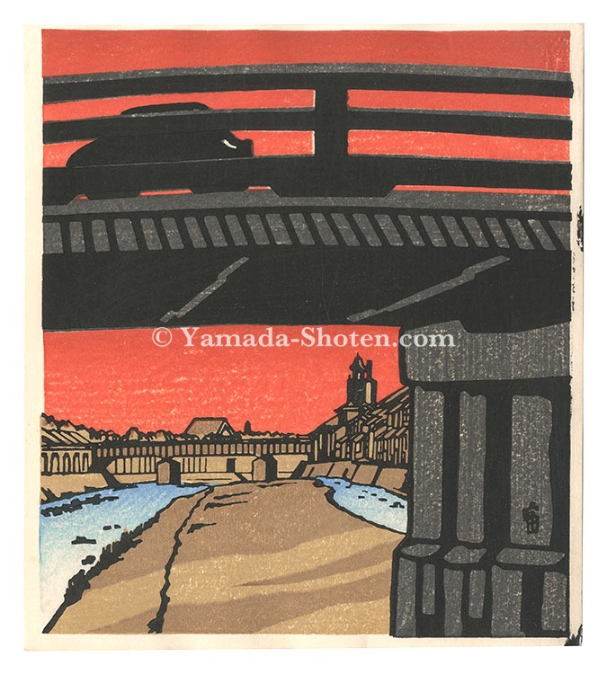 Tokuriki Tomikichiro “Evening at the Great Bridge at Sanjo (tentative title)”