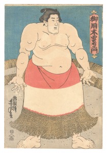 相撲絵　御用木雲右エ門　／　芳虎