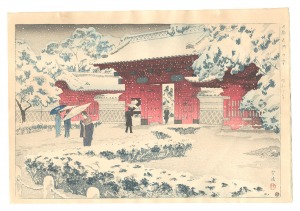 Hongo Red Gate in Snow / Kasamatsu Shiro