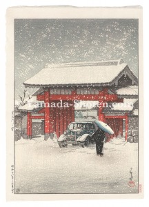 Kawase Hasui / One Hundred Views of New Tokyo / Snow at the Great Gate fo Shiba