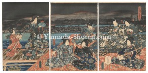 豊国三代「四條河原夕涼」