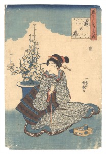 花そろひ十二ヶ月の内　梅の春　／　芳艶