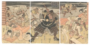 青墓ノ駅御曹子乱賊切図 / 国貞初代