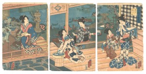 七小町吾妻風俗 さうしあらひ / 国貞二代