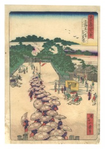 東京名所四十八景 上野黒門前花見連 / 一景
