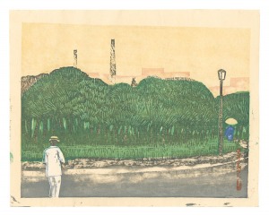New One Hundred Views of Tokyo / Nijubashi Square / Onchi Koshiro