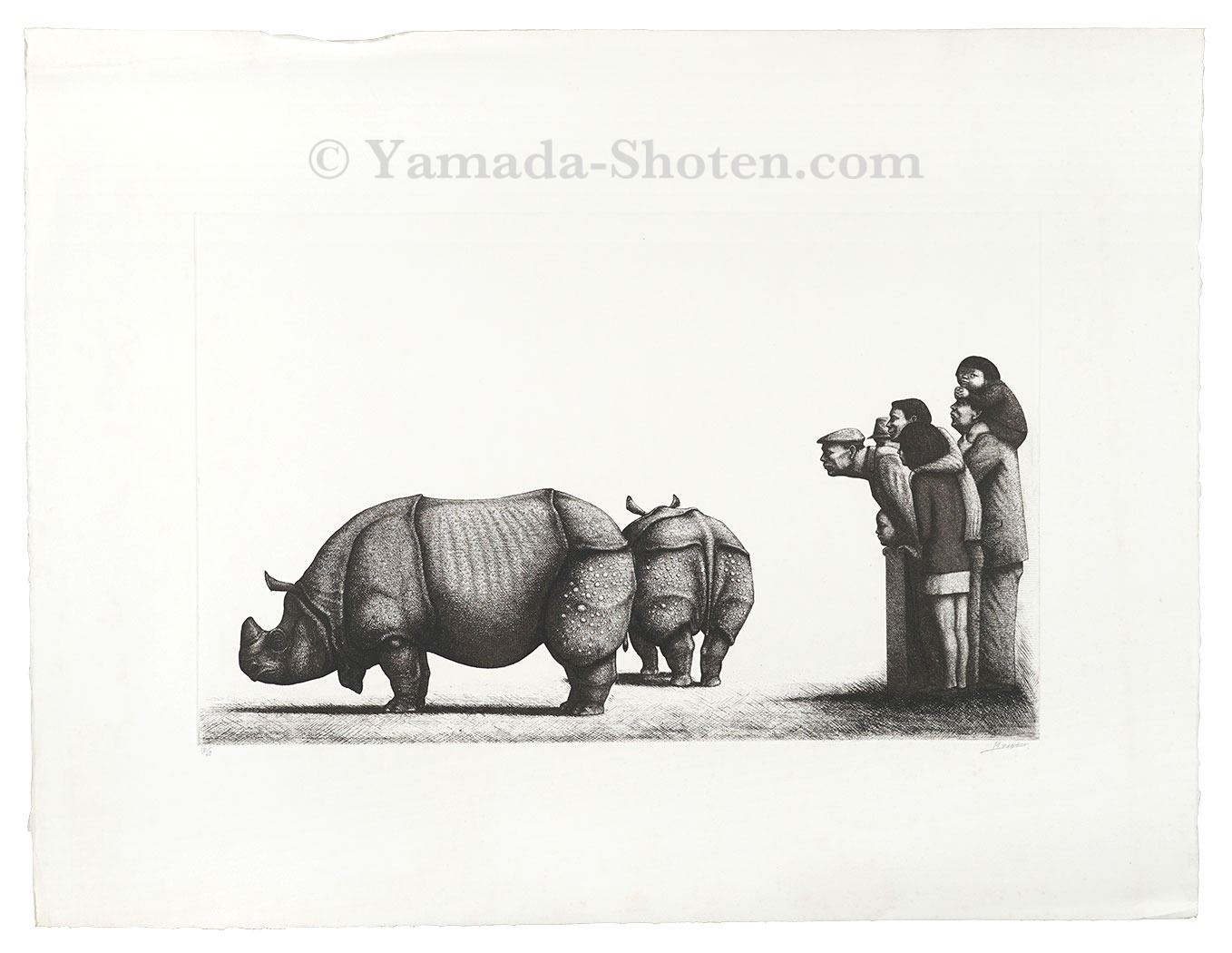 Aigasa Masayoshi “At a Zoo: People Watching Rhinoceros”