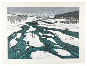 雪の犀川　／　北岡文雄