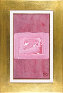自筆画　ピンクの四角 ／ 大沢昌助