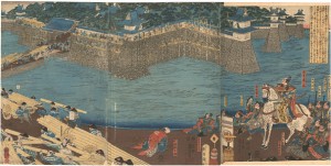 大田春長の城塀修復図（清洲城割普請の図） ／ 国芳