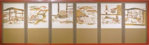 型染屏風　小川紙漉 ／ 芹沢銈介