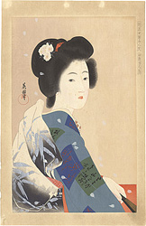 新浮世絵美人合　四月　さく良 ／ 鰭崎英朋